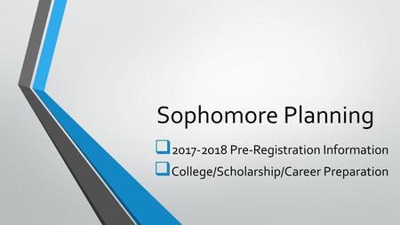 Sophomore Planning Pre-Registration Information