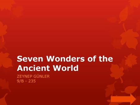 Seven Wonders of the Ancient World