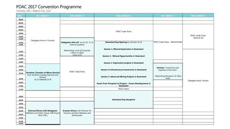 PDAC 2017 Convention Programme