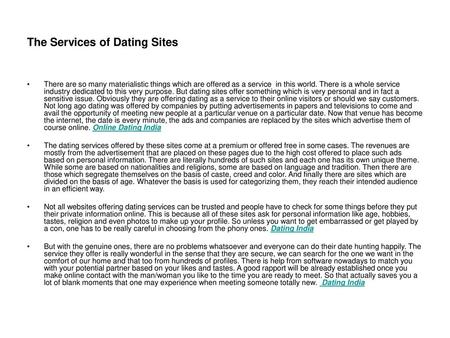 The Services of Dating Sites