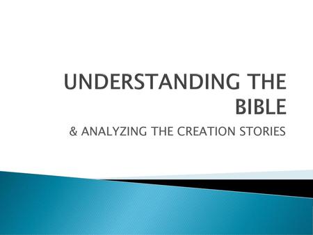 UNDERSTANDING THE BIBLE