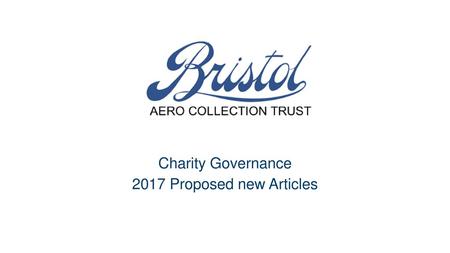 Charity Governance 2017 Proposed new Articles