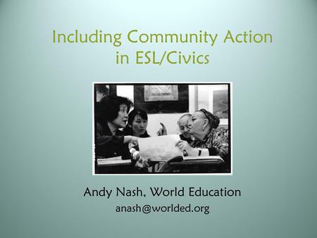 Including Community Action in ESL/Civics