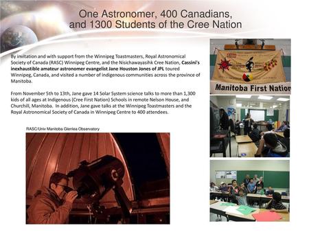 One Astronomer, 400 Canadians, and 1300 Students of the Cree Nation