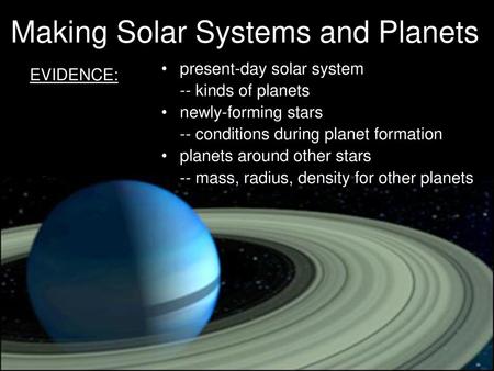 Making Solar Systems and Planets