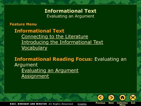 Evaluating an Argument