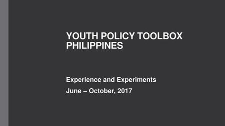 YOUTH POLICY TOOLBOX PHILIPPINES