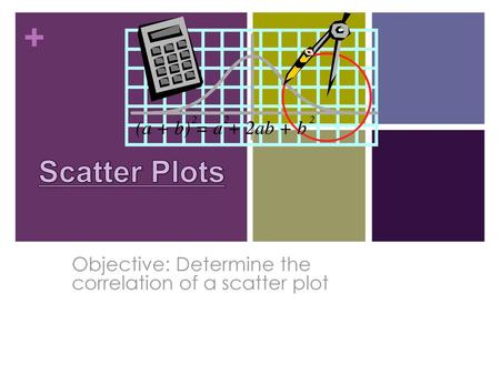 Objective: Determine the correlation of a scatter plot