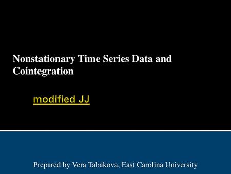 Nonstationary Time Series Data and Cointegration