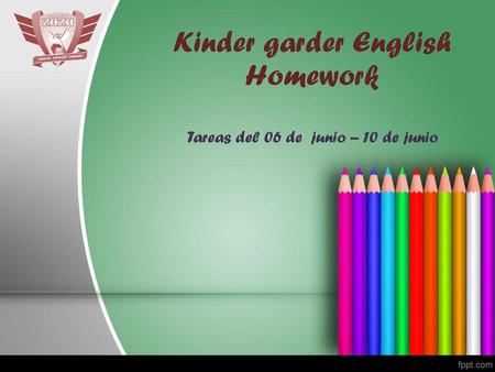 Kinder garder English Homework