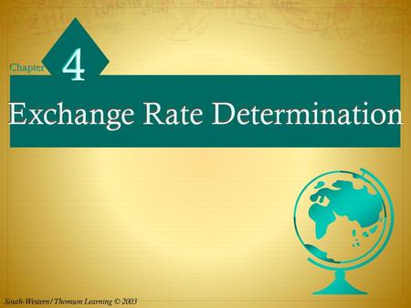 Exchange Rate Determination