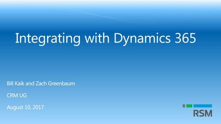 Integrating with Dynamics 365