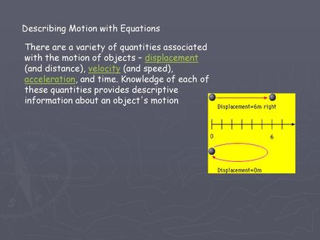 Describing Motion with Equations