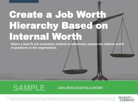 Create a Job Worth Hierarchy Based on Internal Worth