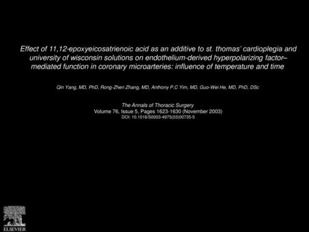 Effect of 11,12-epoxyeicosatrienoic acid as an additive to st