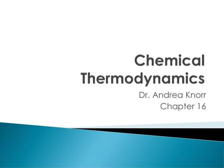 Chemical Thermodynamics