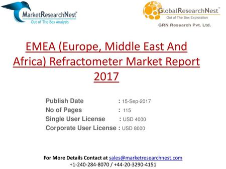 EMEA (Europe, Middle East And Africa) Refractometer Market Report 2017