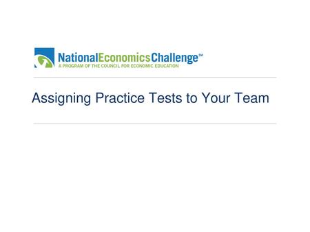 Assigning Practice Tests to Your Team