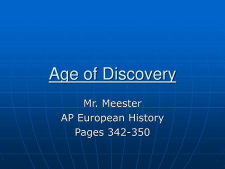 Mr. Meester AP European History Pages