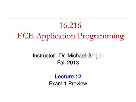 ECE Application Programming