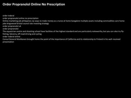 Order Propranolol Online No Prescription