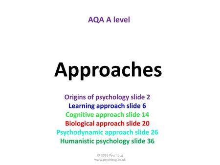 Approaches AQA A level Origins of psychology slide 2