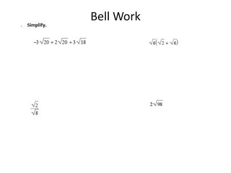 Bell Work.