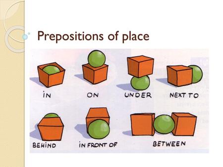 Prepositions of place.