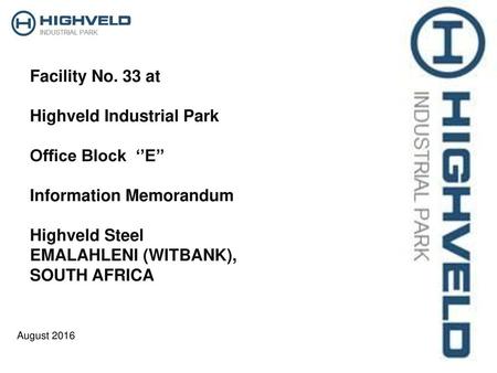 Highveld Industrial Park Office Block ‘’E’’ Information Memorandum