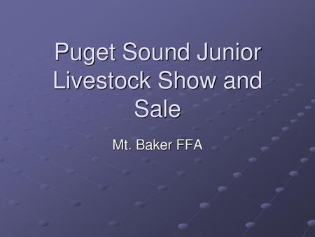 Puget Sound Junior Livestock Show and Sale