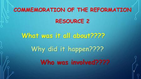 Commemoration of the Reformation Resource 2