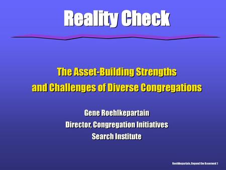 Reality Check The Asset-Building Strengths