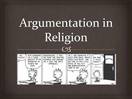 Argumentation in Religion