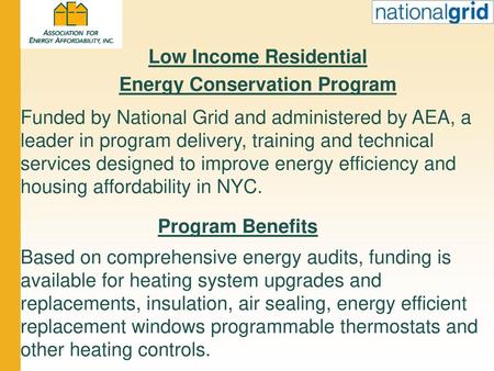 Low Income Residential Energy Conservation Program