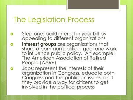 The Legislation Process