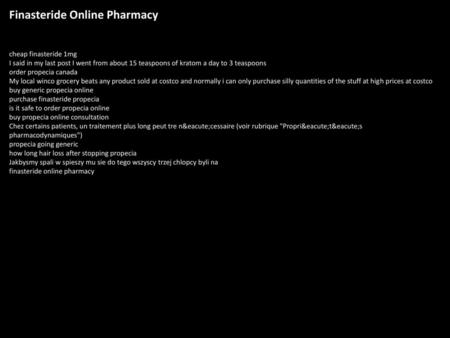 Finasteride Online Pharmacy