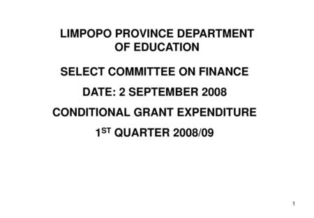 LIMPOPO PROVINCE DEPARTMENT OF EDUCATION