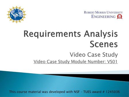 Requirements Analysis Scenes