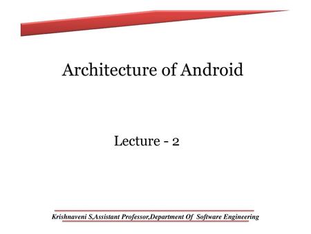 Architecture of Android