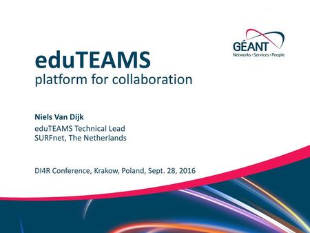 eduTEAMS platform for collaboration Niels Van Dijk