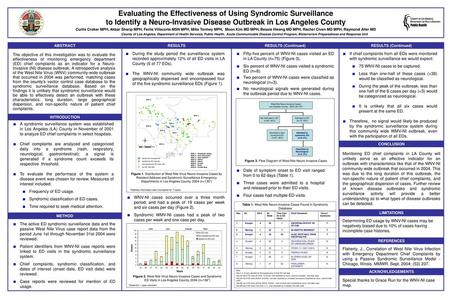 Evaluating the Effectiveness of Using Syndromic Surveillance