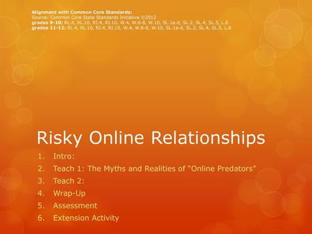 Risky Online Relationships