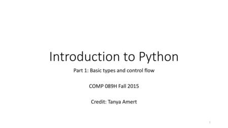 Introduction to Python