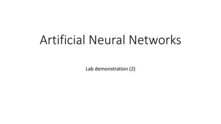 Artificial Neural Networks