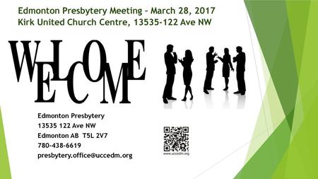 Edmonton Presbytery Meeting – March 28, 2017