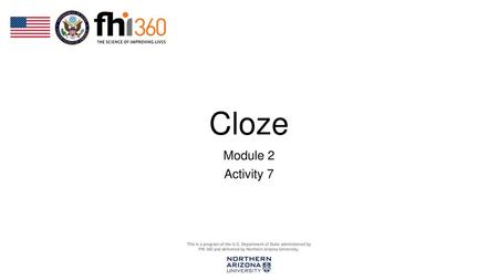 Cloze Module 2 Activity 7.