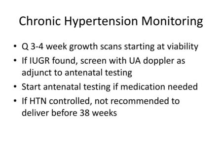 Chronic Hypertension Monitoring