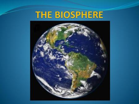 THE BIOSPHERE.