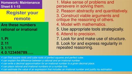 Homework: Maintenance