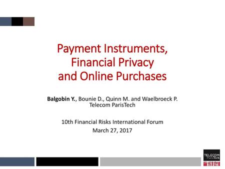 Payment Instruments, Financial Privacy and Online Purchases